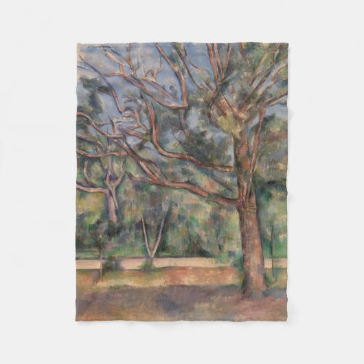 Bäume und Straße, postimpressionistische Landschaf Fleecedecke (Vorderseite)