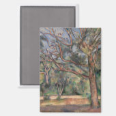 Bäume und Straße, postimpressionistische Landschaf Magnet (Vorderseite/Rückseite)