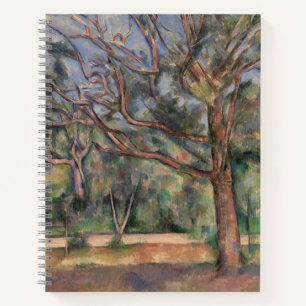 Bäume und Straße, postimpressionistische Landschaf Notizblock