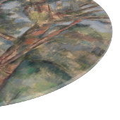 Bäume und Straße, postimpressionistische Landschaf Schneidebrett (Ecke)