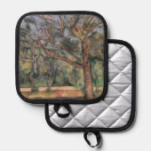 Bäume und Straße, postimpressionistische Landschaf Topflappen (Vorderseite/Rückseite)