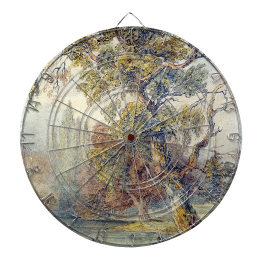 Bäume und Teich (von John Ruskin) Dartscheibe (vorne)