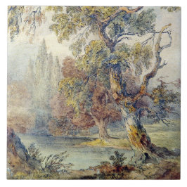 Bäume und Teich (von John Ruskin) Fliese