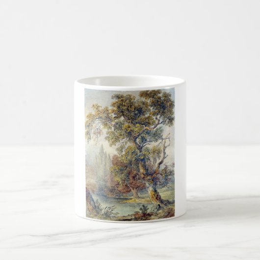 Bäume und Teich (von John Ruskin) Kaffeetasse (Mittel)