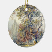 Bäume und Teich (von John Ruskin) Keramik Ornament (Links)