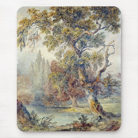 Bäume und Teich (von John Ruskin) Mousepad (Vorne)