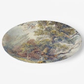 Bäume und Teich (von John Ruskin) Pappteller (Schrägansicht)