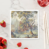 Bäume und Teich (von John Ruskin) Serviette (Beispiel)