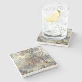 Bäume und Teich (von John Ruskin) Steinuntersetzer (Seitenansicht)