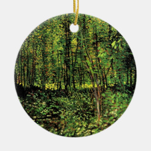 Bäume und Unterholz von Vincent van Gogh Keramik Ornament