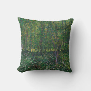 Bäume und Unterholz von Vincent Van Gogh  Kissen