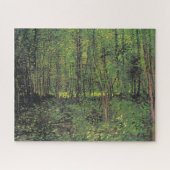 Bäume und Unterwuchs durch Van Gogh Gemälde Art Puzzle (Horizontal)