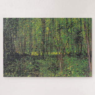 Bäume und Unterwuchs durch Van Gogh Gemälde Art Puzzle