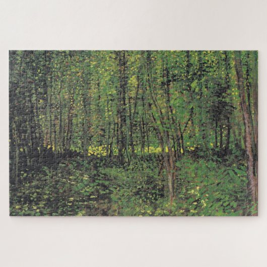 Bäume und Unterwuchs durch Van Gogh Gemälde Art Puzzle (Horizontal)