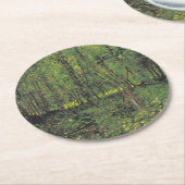 Bäume und Unterwuchs von Van Gogh Runder Pappuntersetzer (Angewinkelt)