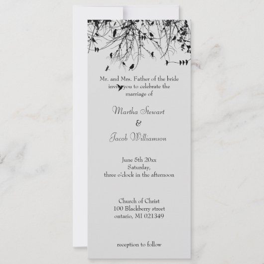 Bäume und Vögel Einladung (Vorderseite)