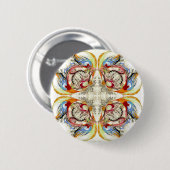 Bäume und Vogelfantasie Button (Vorne & Hinten)