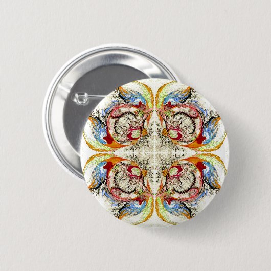 Bäume und Vogelfantasie Button (Vorne & Hinten)