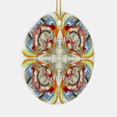 Bäume und Vogelfantasie Keramik Ornament (Rechts)