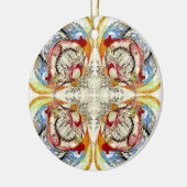 Bäume und Vogelfantasie Keramik Ornament (Links)