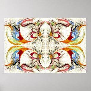 Bäume und Vogelfantasie Poster