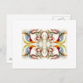 Bäume und Vogelfantasie Postkarte (Vorne/Hinten)