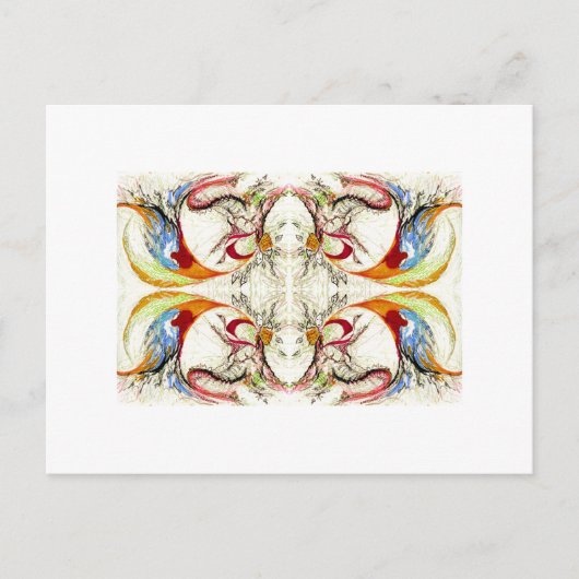 Bäume und Vogelfantasie Postkarte (Vorderseite)