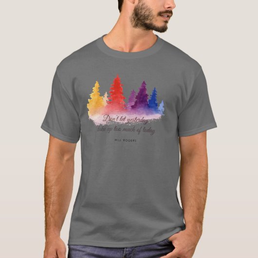 Bäume und Zitat Retro T-Shirt (Vorderseite)