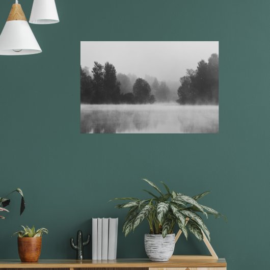 Bäume verschwinden im Nebel des Morgens über dem S Poster (Wohnzimmer 1)