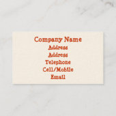 BÄUME VISITENKARTE (Rückseite)