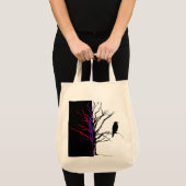 Bäume Vögel. Krähen, Raven Blackbird Tragetasche (Vorderseite (Produkt))