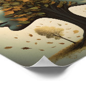 Bäume von Frauen sehen sich mit blühenden Blätter Poster (Ecke)