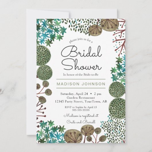 Bäume Wald | BRAUTPARTY | Einladung (Vorderseite)