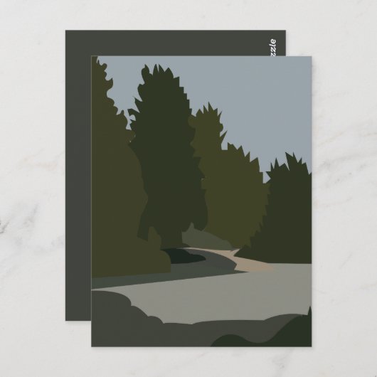 Bäume Wald Creek Natur Postkarte (Vorne/Hinten)