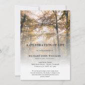 Bäume Wald Natur Feier des Lebens Beerdigung Einladung (Vorderseite)