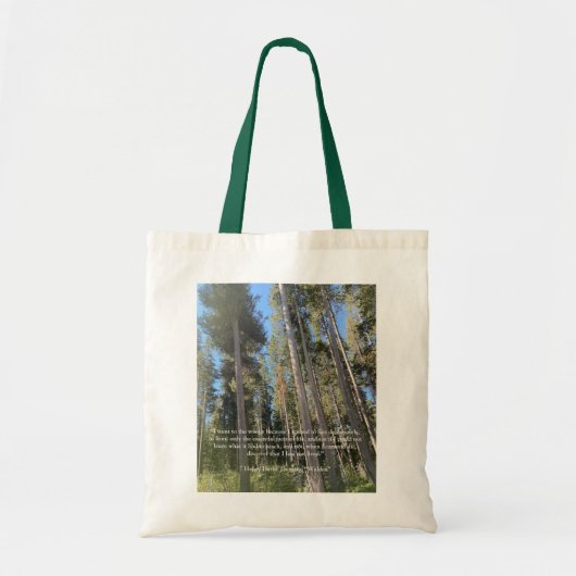 Bäume Wälder Thoreau Inspiration Zitat Tragetasche (Vorne)