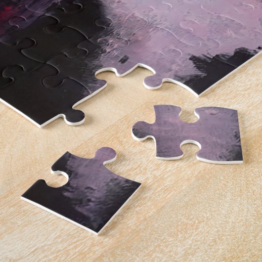 Bäume Wasserlandschaft Wolken bedecken Gras Puzzle (Seite)