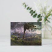 Bäume wehen während eines Donnerstürms im Wind Postkarte (Stehend Vorderseite)