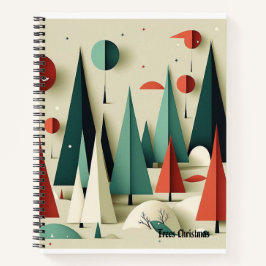 Bäume Weihnachten Hintergrund Spiral-Notebook Notizblock