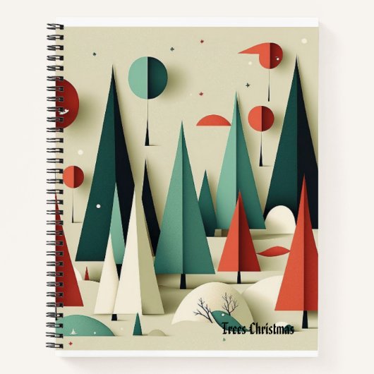 Bäume Weihnachten Hintergrund Spiral-Notebook Notizblock (Vorderseite)