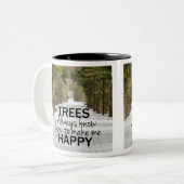 Bäume wissen immer, wie ich eine glückliche Kaffee Zweifarbige Tasse (Vorderseite Links)