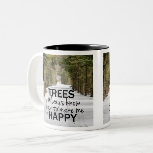 Bäume wissen immer, wie ich eine glückliche Kaffee Zweifarbige Tasse (Vorderseite Links)