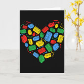 Baumeister Block Ziegelbau Herz Valentin Karte (Gelbe Blume)