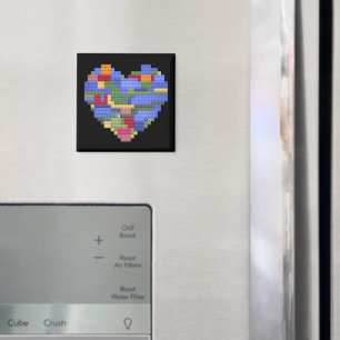 Baumeister Block Ziegelbau Herz Valentin Magnet