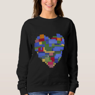 Baumeister Block Ziegelbau Herz Valentin Sweatshirt