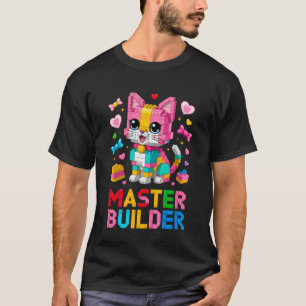 Baumeister Katzenliebhaber Bausteine Blöcke Ki T-Shirt