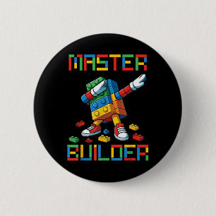 Baumeister-Tee-Dabbing-Blöcke-Bricks-Gebäude  Button
