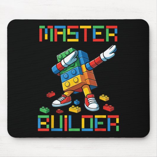 Baumeister-Tee-Dabbing-Blöcke-Bricks-Gebäude Mousepad (Vorne)