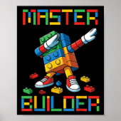 Baumeister-Tee Dabbing-Blöcke Ziegel Bauen Poster (Vorne)