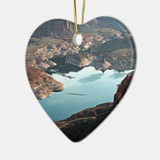 Baumelnder Seil-Jachthafen. See Powell, Utah, USA Keramikornament (Links)